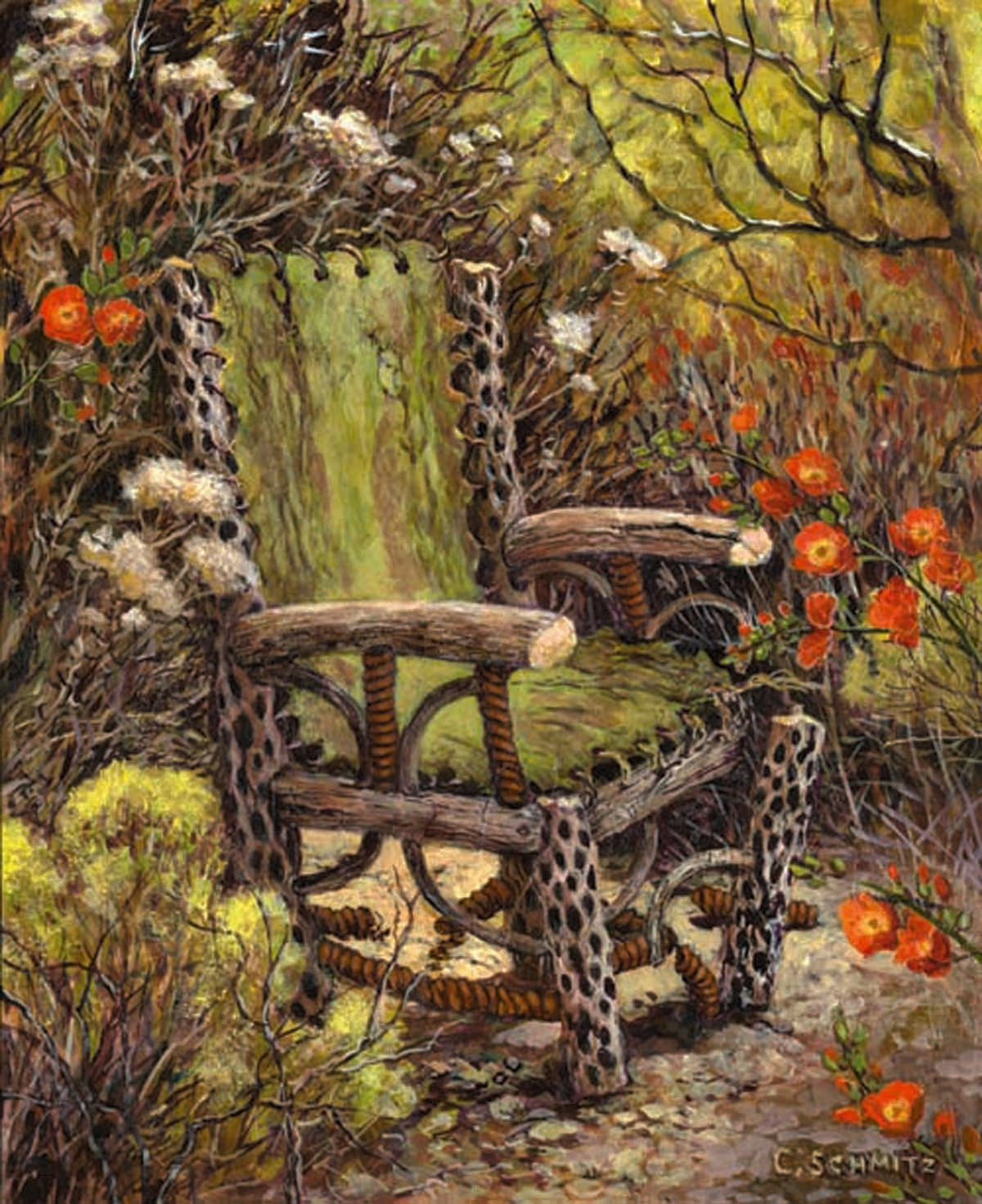 vintage chair made from saguaro ribs