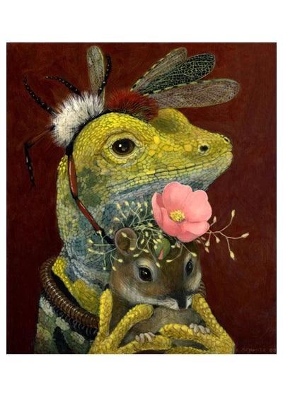 collared lizard with kangaroo rat, blister beetle legs and antennae, grasshopper wings