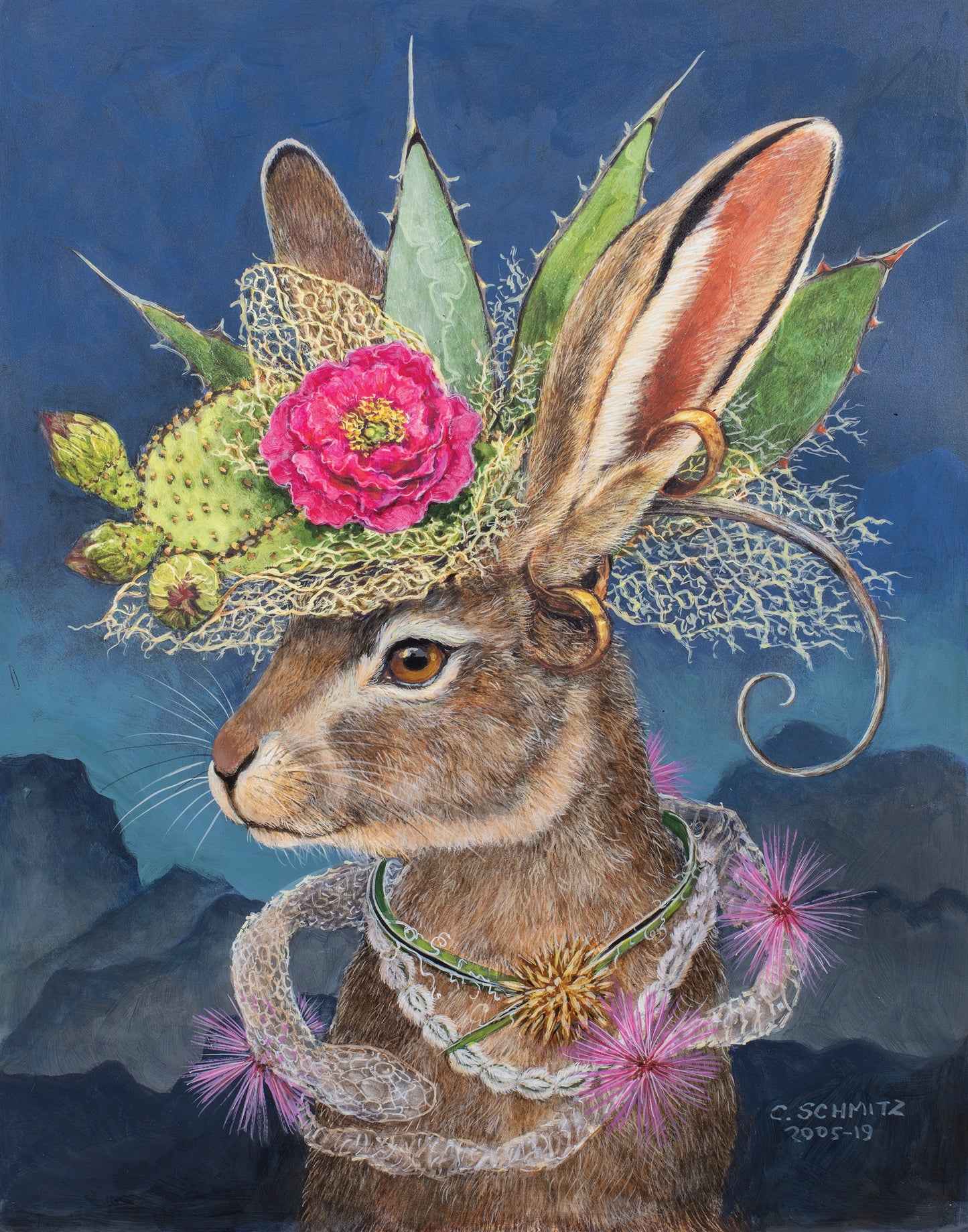 Jackrabbit in Fantastic Hat Print