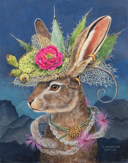 Jackrabbit in Fantastic Hat Print